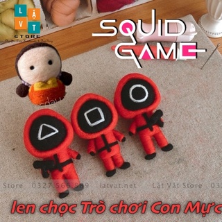 Bộ len chọc Trò chơi con mực siêu dễ thương, đơn giản có hướng dẫn. Needle felting  Squid Game
