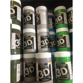 8 lọ Acrylic 3D 300ml + 2 lọ nhũ vàng, bạc Acrylic