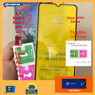 Kính cường lực Oppo 9D Full màn Oppo A73/Reno 2/ Reno 3/A91/A1k/K3/F3 plus/reno 4/reno 5/f9/f11/A37/Reno cao cấp .