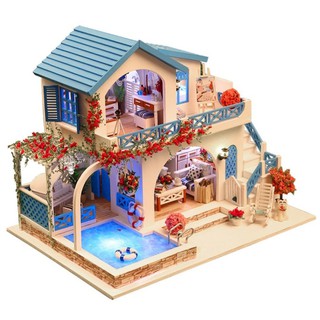 Mô hình nhà gỗ DIY Biệt thự hoa hồng