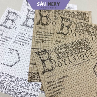 Sâu Nery - Set 6 tờ giấy note cổ điển Botanique by JnP
