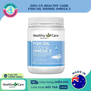Dầu cá Fish Oil Healthy Care Omega3 1000mg Hộp 400 viên của Úc