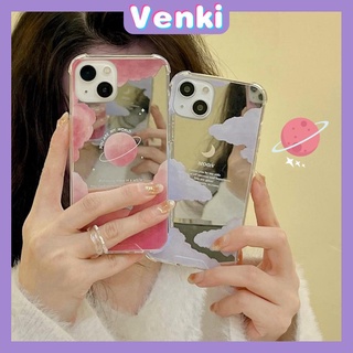 iPhone Case Acrylic HD Makeup Mirror Airbag Shockproof Protection Camera Pink Planet Moon Cloud Compatible For iPhone 11 iPhone 13 Pro Max iPhone 12 Pro Max iPhone 7 Plus iPhone xr