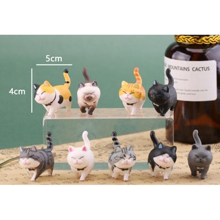 Mô hình set mèo xám 9 con đáng yêu tsum tsum