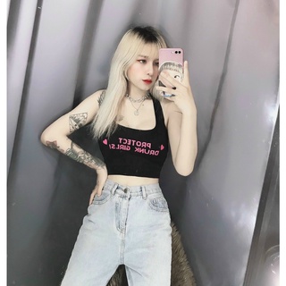 Áo yếm croptop hở lưng cột nơ lưng in chữ trái tim cực xinh , chất thun bozip mềm mịn ( ảnh thật )