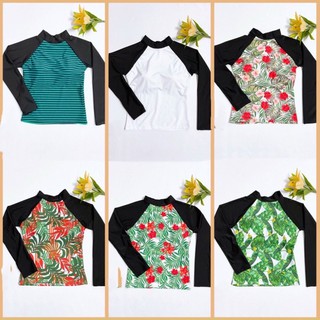 5 Mẫu Sẵn Mút Ngực Áo Bơi Lẻ Tay Dài Hoạ Tiết Free Size