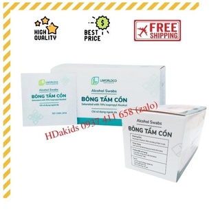 Hộp 100 Bông Tẩm Cồn- Chăm Sóc Vết Thương hoặc Vệ Sinh Màn Hình Điện thoại