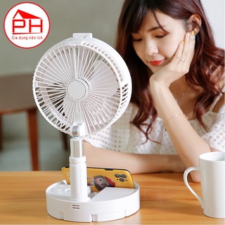 Quạt gấp gọn mini (Đường kính 10cm , cao 20cm) - Tích điện sạc USB tiện dụng , gấp gọn dễ dàng mang theo , 3 chế độ gió