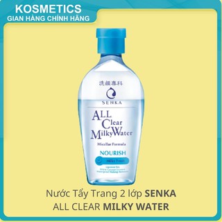Nước tẩy trang Micellar 2 lớp SENKA All Clear Milky Water 230ml