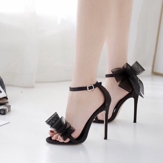 Sandal cao gót nhọn 9p đính nơ cực xinh