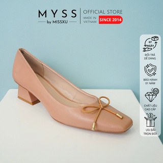 Giày nữ mũi vuông phối nơ 3 cm thời trang MYSS  - CG187