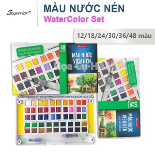 Màu Nước dạng Nén SUPERIOR 12/18/24/30/36/48