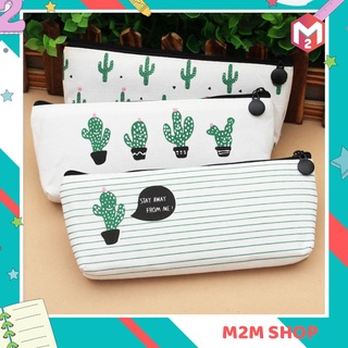 Hộp bút vải canvas xương rồng cute dễ thương giá rẻ