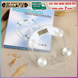 Cân Điện Tử Mặt Kính Cường Lực Trắng Hình Tròn
