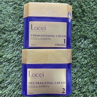 Duỗi tóc không kẹp nhiệt siêu bóng mềm Collagen Lacei 500mlx2