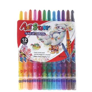 Vỉ Sáp Vặn 12 Màu Crown Art Story TP-1200