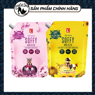 Nước Xả Vải Soffy Hương Hoa Tử Đinh Hương và Hương Hoa Hướng Dương &amp; Olive Túi 4L