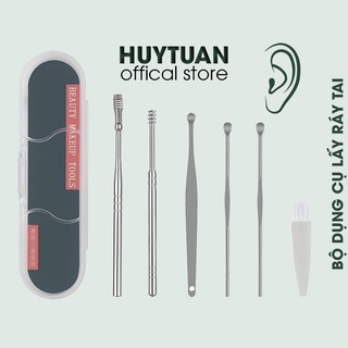 [BỘ 6] Lấy ráy tai, ngoáy tai chuyên dụng bằng thép không gỉ - Móc ráy tai nhiều kiểu dáng kèm hộp đựng (LRT06)