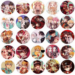 Combo 6 huy hiệu jibaku shounen hanako-kun nhiều mẫu khác nhau ngẫu nhiên