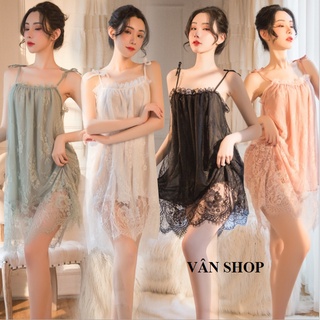 Đầm Ngủ / Váy Ngủ Công Chúa Hai Dây Phối Ren Cao Cấp hàng quảng châu cao cấp G73