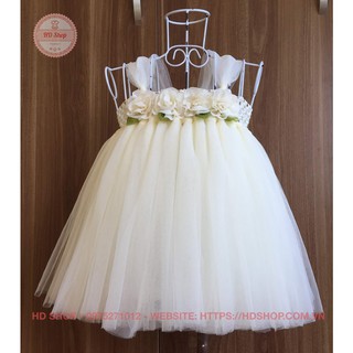 Đầm công chúa cho bé gái ❤️FREESHIP❤️ Đầm công chúa kem hoa chiffon