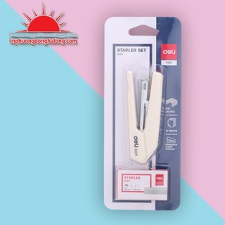 Máy Dập Ghim Deli 0272 Kèm Ghim - Bấm Ghim 15 Tờ