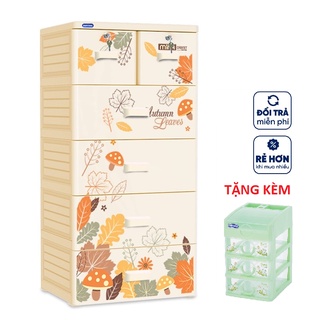 TỦ NHỰA DUY TÂN MINA KEM CÂY NẤM- TẶNG TỦ NHỎ