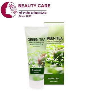 Gel tẩy da chết 3W CLINIC  Moisture Peeling chiết xuất Trà xanh 180ml