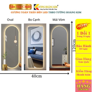 Gương soi toàn thân đèn led cảm ứng treo tường không viền giá rẻ kích thước 40x120cm- guonghoangkim hk1010