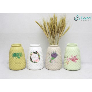 Bình hoa gốm hoạ tiết Vintage trái dứa cao CE-BG-09