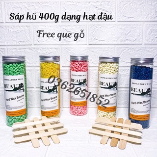 [ Sáp hũ 400g ] Sáp wax lông cao cấp nhập khẩu siêu bám lông phân loại màu + tặng que gỗ