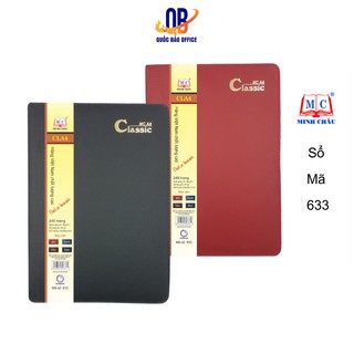 Sổ bìa da mềm A4 240 trang Minh Châu cao cấp - sổ da máy viền Classic( mã 633) - 1 quyển