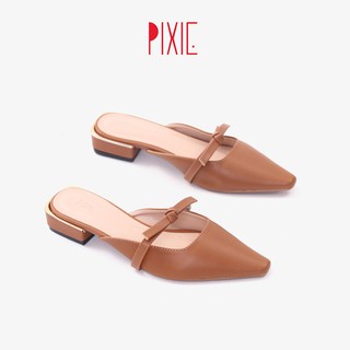 Giày Sục 3cm Mũi Nhọn Nơ Thắt Pixie X674