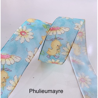 Ruy băng lụa hình vịt và hoa 3,6cm (ribbon)