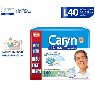 Tã Bỉm Dán Người Lớn Caryn Siêu Thấm Size L 40 Miếng Gói Siêu Tiết Kiệm Cho Người Già Hạn Chế Khả Năng Đi Lại