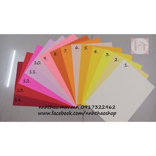 Giấy bìa màu (định lượng 120 - 160 gsm tùy màu)