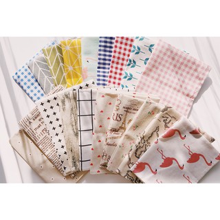 Vải bố canvas 30*40cm, vải cotton caro - trang trí chụp ảnh, để bàn ăn cực xinh - Gippy Decor