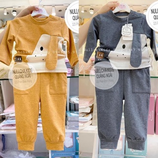 Lapomme sale - Bộ dài tay chó tai dài thời trang bé trai gái