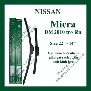 Bộ gạt mưa Nissan Micra các đời và các dòng xe khác của Nissan: Murano,Navara,Qashqai,Sunny,Teana,X-Trail,Juke, Livina