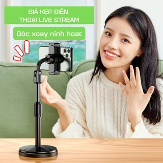 GIÁ đỡ điện thoại để bàn kẹp điện thoại Livestream xem video xoay 360 độ ATILA SHOP