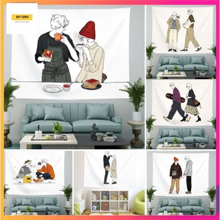 [TẶNG 6 PHỤ KIỆN TREO] Tranh vải treo tường 1m5x1m3 - Thảm treo tường decor phòng ngủ - Vải treo tường