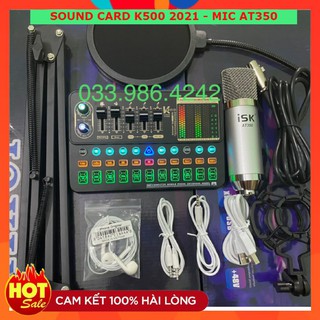 Trọn Bộ Sound Card K500 - Mic Thu Âm ISK AT350 Chính Hãng Tặng Kèm Tai Nghe Kiểm Âm . Bảo Hành Lên Đến 12 Tháng