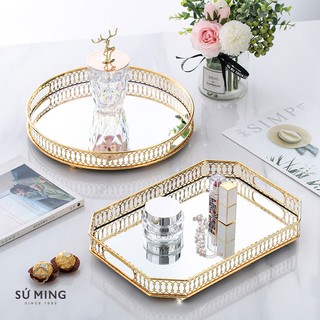 Khay Trà Trang Trí, Decor [GƯƠNG], Phong Cách Bắc Âu, Sang Trọng, Inox 304 Cao Cấp