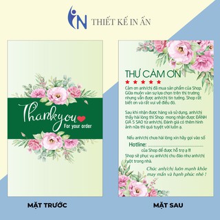THẺ CẢM ƠN  TRI ÂN KHÁCH HÀNG -  nâng cao thương hiệu sản phẩm - Giấy bìa cứng cán màng sang trọng 100 cái - MẪU 35