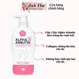 Sữa dưỡng thể trắng da  alpha arbutin 3+ plus collagen lotion Thái Lan 500ml