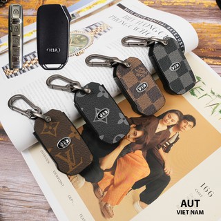 Bao da chìa khóa Kia mới 4 nút Sorento K3 K5 da Canvas LV KC4 CD