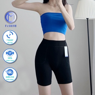 Quần biker Nữ ngắn short nâng mông cạp cao mặc nhà siêu co giãn M Fashion LG07