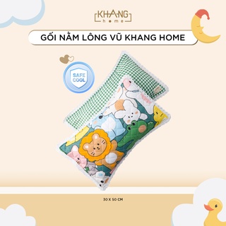 Gối Trẻ Em Ruột Lông Vũ Cao Cấp Khang Home - An Toàn Êm Ái Và Thoáng Mát Cho Bé - Size 30x50cm