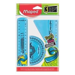 Bộ 3 Thước Học Sinh Cuộn Mềm - Maped 895024 - Xanh Dương - Maped