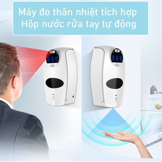 Máy đo thân nhiệt 2 trong 1 - Tích hợp hộp rửa tay tự động - Cảm biến hồng ngoại thông minh